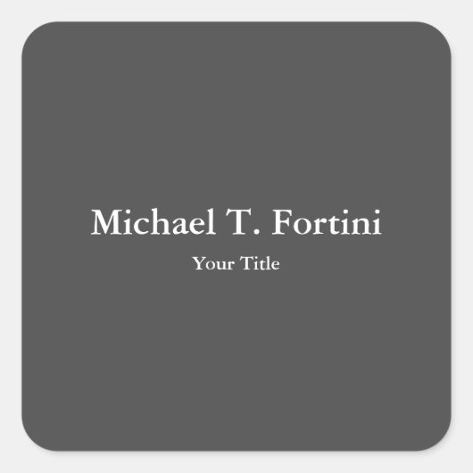 Klassiek uniek grijs trendy elegant vierkante sticker (Voorkant)