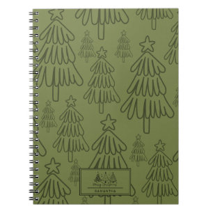 Klassiek vakantiepatroon-kerstboom (1) notitieboek