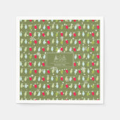 Klassiek  vakantiepatroon-kerstverlichting 2 servet (Voorkant)