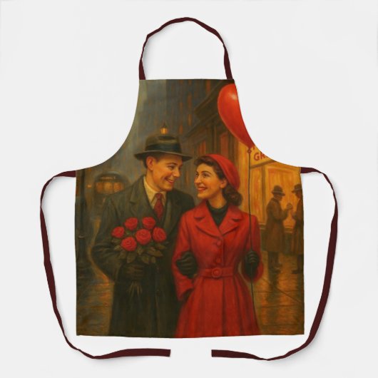 Klassiek Valentijnsdag stel Schort (Voorkant)