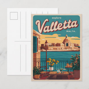 Klassiek Valletta, Malta reis souvenirs en cadeaus Briefkaart