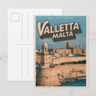 Klassiek Valletta, Malta reis souvenirs en cadeaus Briefkaart