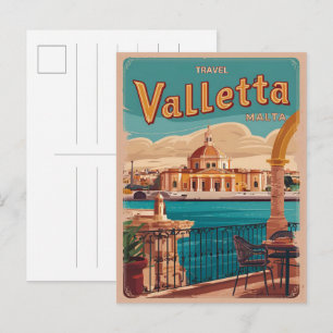 Klassiek Valletta, Malta reis souvenirs en cadeaus Briefkaart