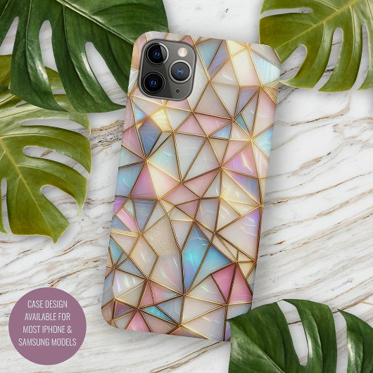 Klassiek vals iriserend glazen polygoonmozaïek Case-Mate iPhone case