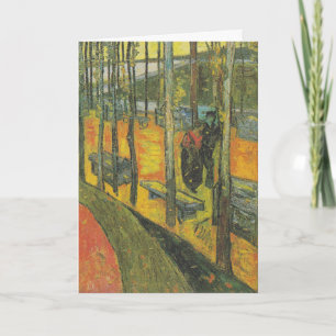 Klassiek Van Gogh Oranje Herfst Park Landschap Kaart