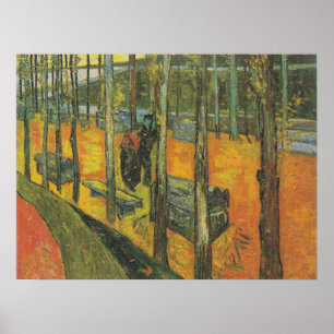 Klassiek Van Gogh Oranje Herfst Park Landschap Poster