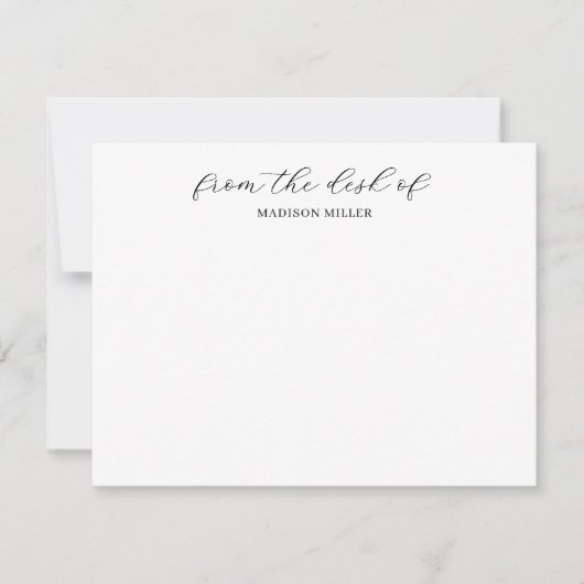 Klassiek van het bureau van Monogram zwart-wit Notitiekaartje (Voorkant)