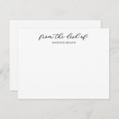 Klassiek van het bureau van Monogram zwart-wit Notitiekaartje (Voorkant / Achterkant)