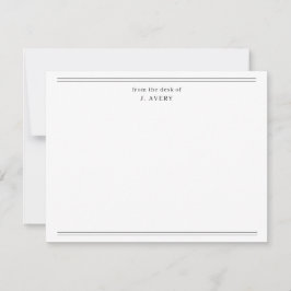 Klassiek van het bureau van zwart wit notitiekaartje