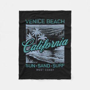 Klassiek Venice Beach Californië Zon Zand Surfen W Fleece Deken