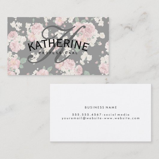 Klassiek ventilatorpatroon met boogtekst visitekaartje (Voorkant / Achterkant)