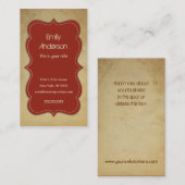 Klassiek verfijnd  rood Visitekaartje (Voorkant / Achterkant)