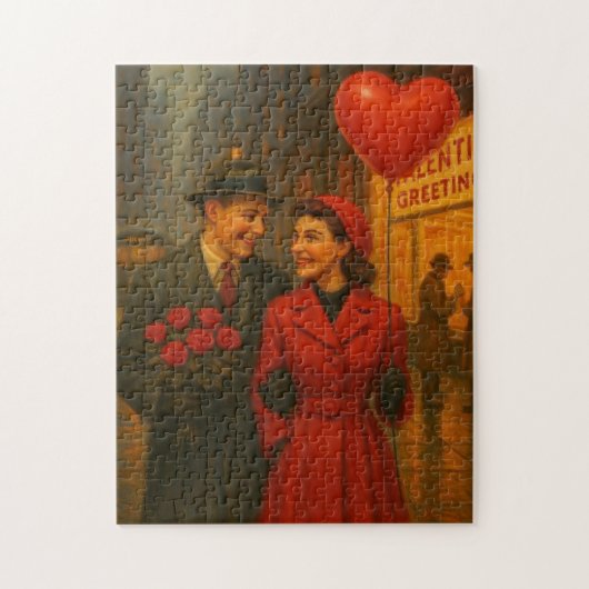 Klassiek verliefd stel op Valentijnsdag Legpuzzel (Verticaal)