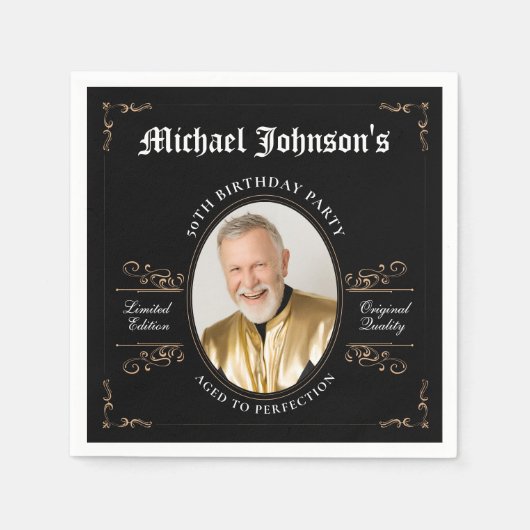 Klassiek Verouderd tot perfectie Custom 50ste verj Servet (Voorkant)