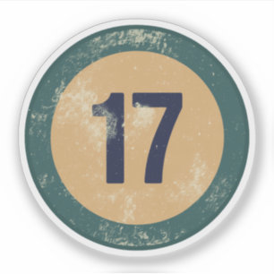 Klassiek versleten nummer 17 sticker