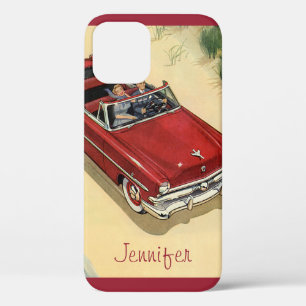 Klassiek Vervoer, Rode Open Auto Strand Case-Mate iPhone Case