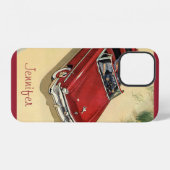 Klassiek Vervoer, Rode Open Auto Strand iPhone Hoesje (Achterkant horizontaal)