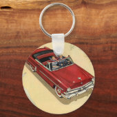 Klassiek Vervoer, Rode Open Auto Strand Sleutelhanger (Voorkant)