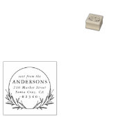 Klassiek verzonden vanaf familienaam & retouradres rubberstempel (Gestempeld)