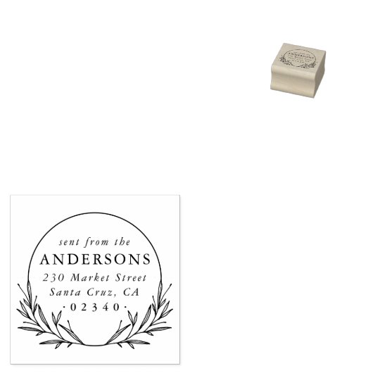 Klassiek verzonden vanaf familienaam & retouradres rubberstempel (Gestempeld)