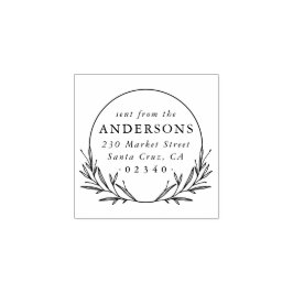 Klassiek verzonden vanaf familienaam & retouradres rubberstempel