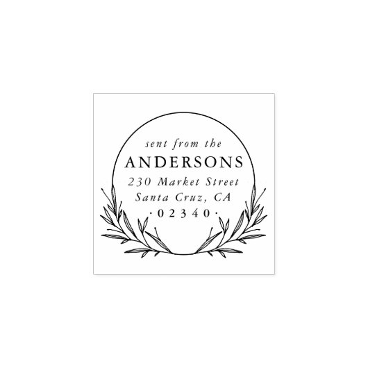 Klassiek verzonden vanaf familienaam & retouradres rubberstempel (Afrduk)