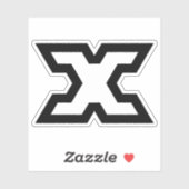 Klassiek Vet Letter X Monogram Sticker (Vel)