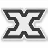 Klassiek Vet Letter X Monogram Sticker (Voorkant)