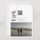 klassiek Vet Wit Multi Foto Aangepast Save The Date (Achterkant)