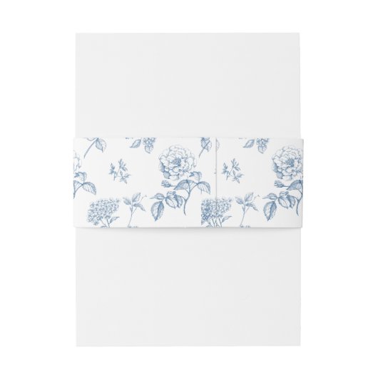 Klassiek Victoriaans Blauw Bloemen Huwelijk Monogr Uitnodigingen Wikkel (Achterkant Voorbeeld)