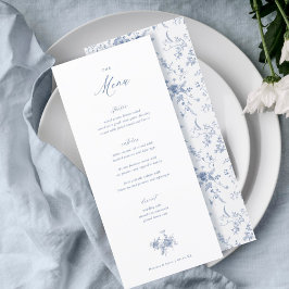 Klassiek Victoriaans Blauw Bloemstuk Bruiloft Tafe Menu