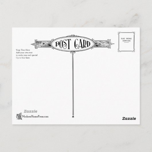 Klassiek Victoriaans Briefkaart Terug -  (Achterkant)