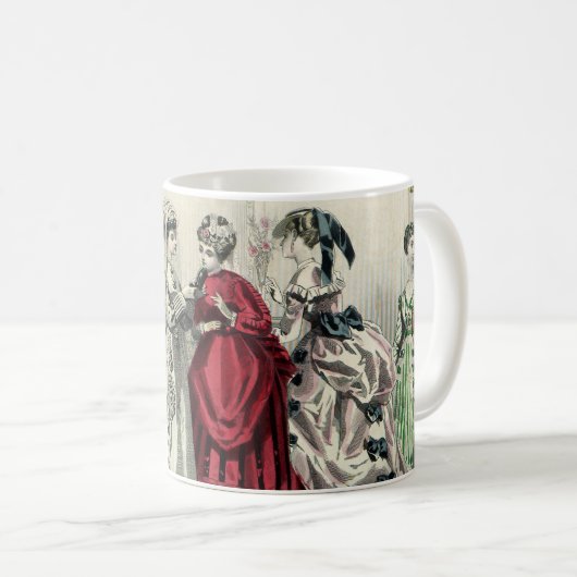 Klassiek Victoriaans Huwelijksfeest Bruidsportret Koffiemok (Voorkant rechts)