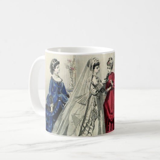 Klassiek Victoriaans Huwelijksfeest Bruidsportret Koffiemok (Voorkant links)