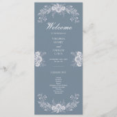 Klassiek Victoriaans huwelijksprogramma met Blue F Programmakaart (Voorkant)