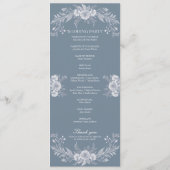 Klassiek Victoriaans huwelijksprogramma met Blue F Programmakaart (Achterkant)