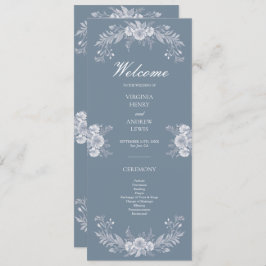 Klassiek Victoriaans huwelijksprogramma met Blue F Programmakaart