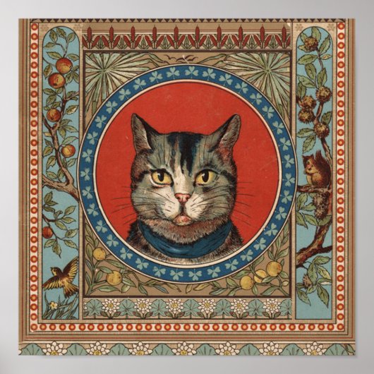 Klassiek Victoriaans kattenleven voor Kitty Cat Poster (Voorkant)