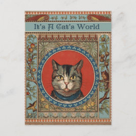 Klassiek Victoriaans kattenleven voor poesje Briefkaart