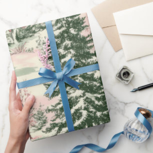 Klassiek Victoriaans Kerst Toile Patroon Cadeaupapier