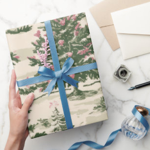 Klassiek Victoriaans Kerst Toile Patroon Cadeaupapier
