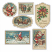 Klassiek Victoriaans Kerstfeest Sticker (Voorkant)
