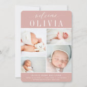 Klassiek vier | Foto Collage Birth Aankondiging (Voorkant)