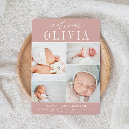 Klassiek vier | Foto Collage Birth Aankondiging