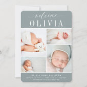 Klassiek vier | Foto Collage Birth Aankondiging (Voorkant)