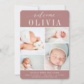 Klassiek vier | Foto Collage Birth Aankondiging (Voorkant)