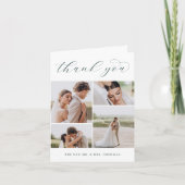 Klassiek vier | Multi Photo Wedding Folded Bedankkaart (Voorkant)