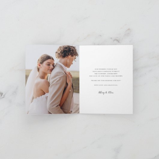 Klassiek vier | Multi Photo Wedding Folded Bedankkaart (Binnen)