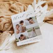Klassiek vier | Multi Photo Wedding Folded Bedankkaart