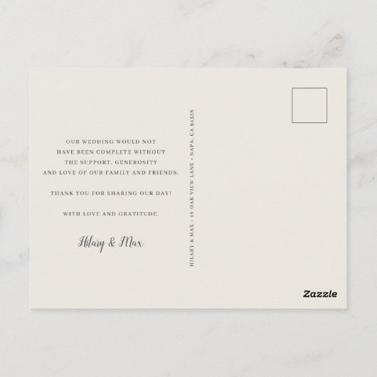 Klassiek vier | Multifoto Weddenschap Bedankt Post Briefkaart (Achterkant)